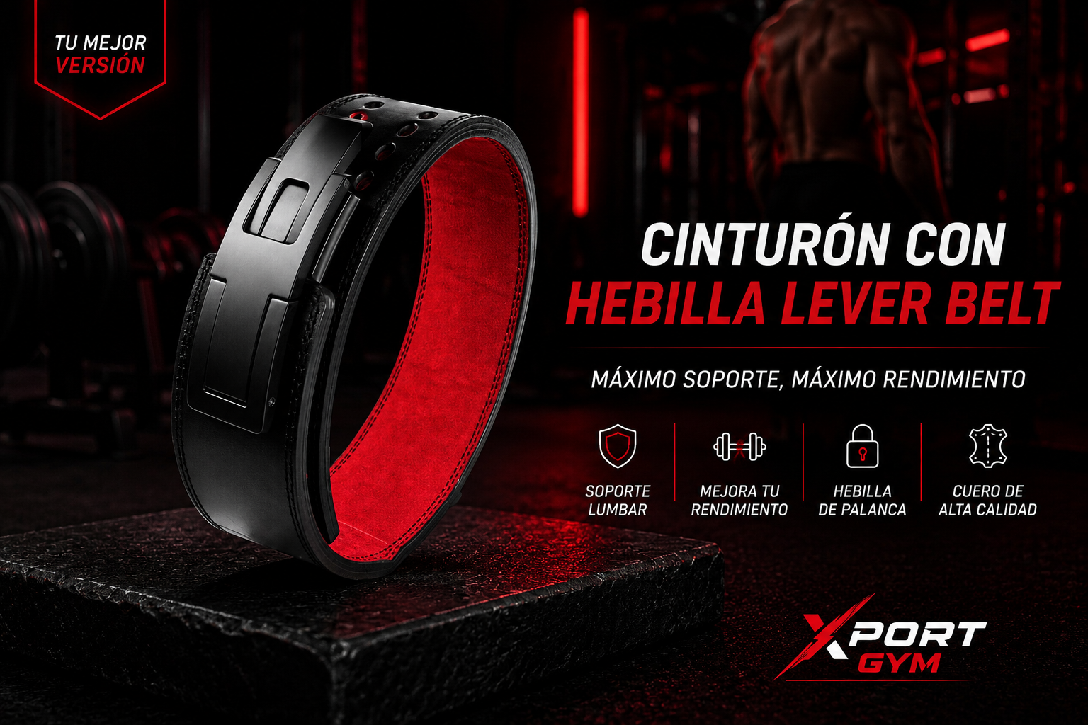 Cinturón con Hebilla Lever Belt — Powerlifting & Fuerza