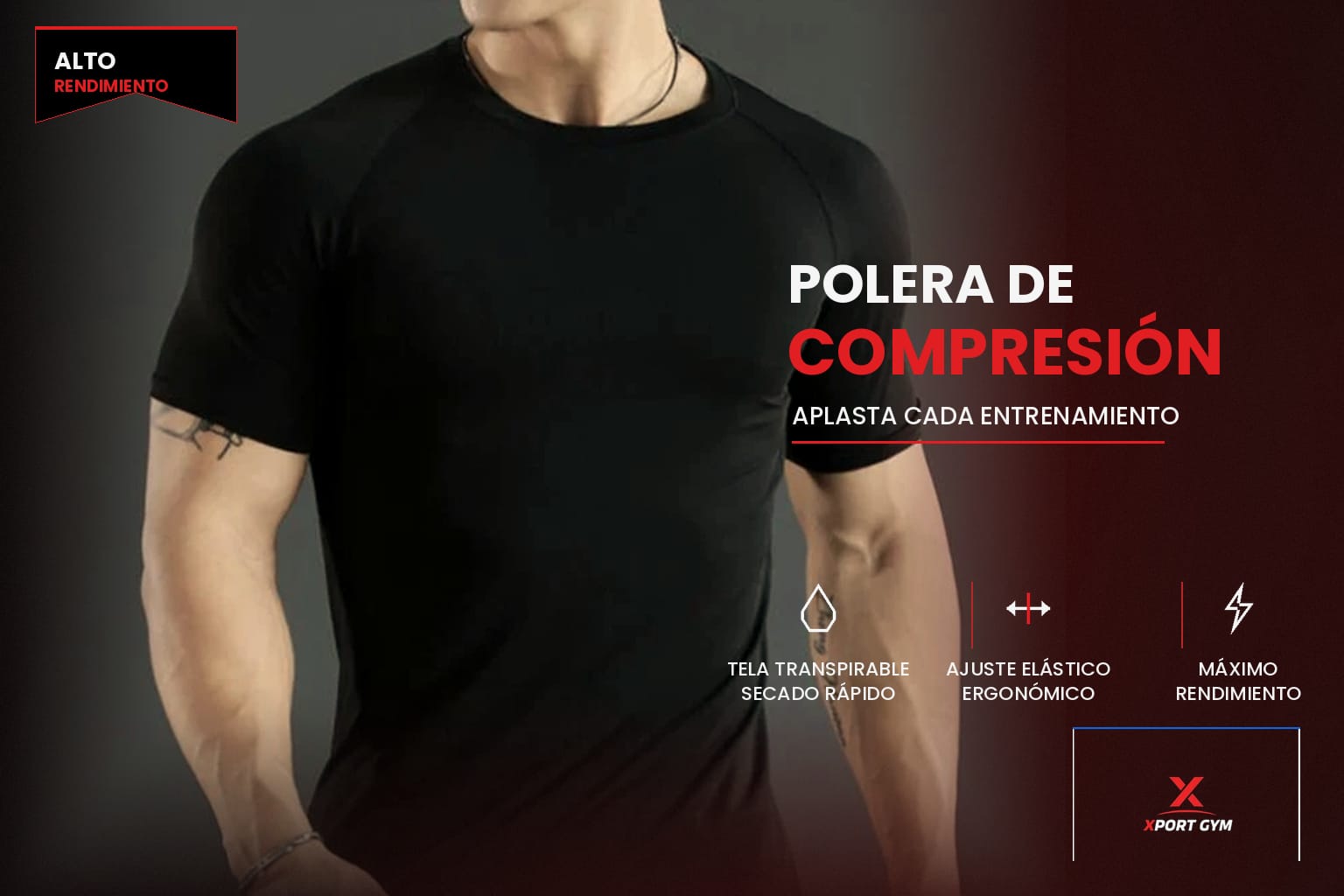 Polera de Compresión Hombre Xport Gym