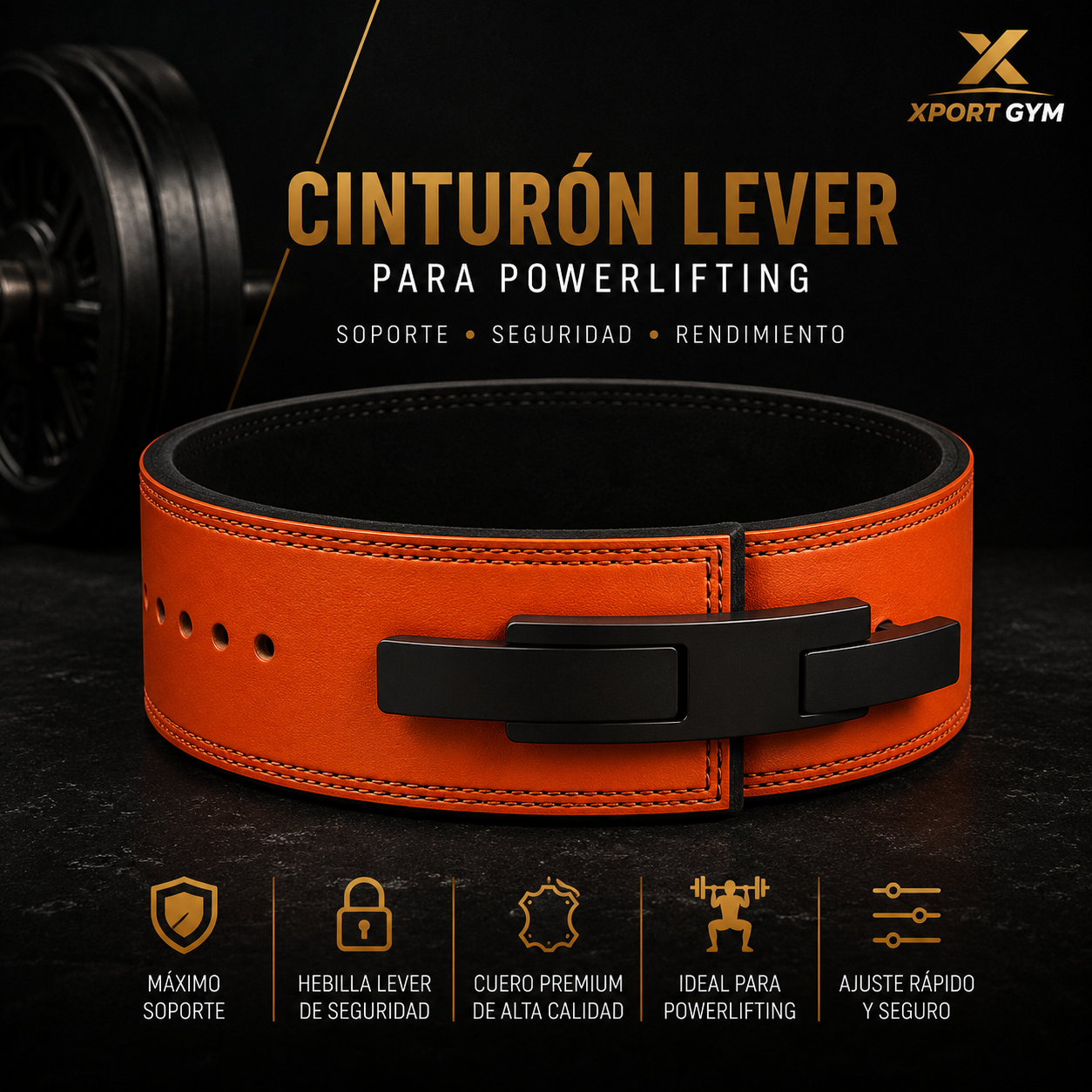 Cinturón Lever para Powerlifting | Ajuste Rápido, Máximo Soporte