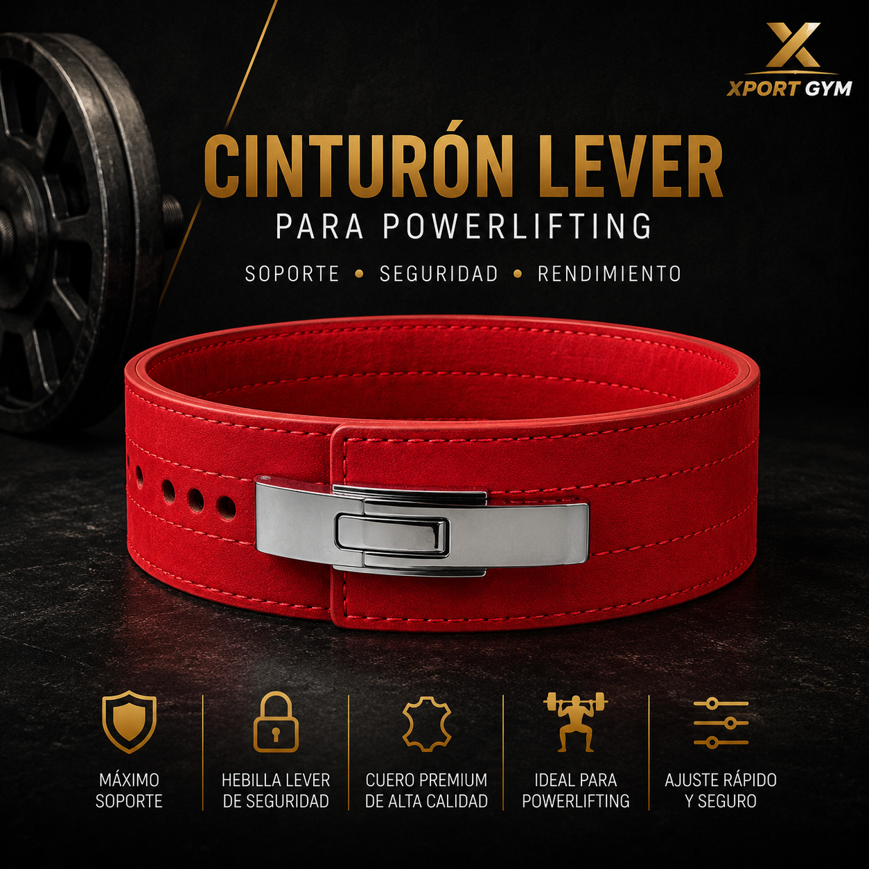 Cinturón Lever para Powerlifting | Ajuste Rápido, Máximo Soporte