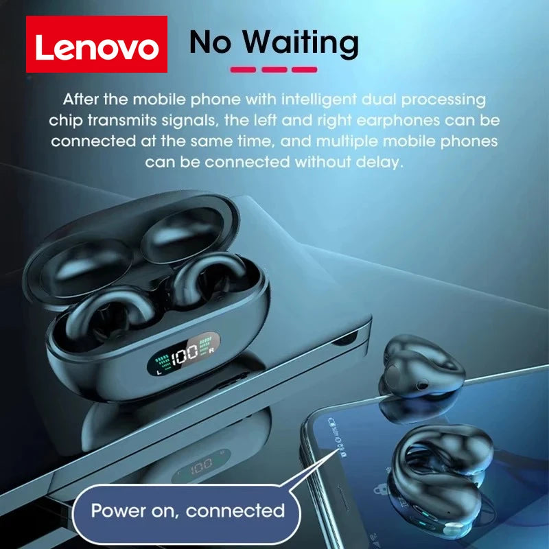 Audífonos Inalámbricos Deportivos Lenovo Q80 — Bluetooth 5.3, Anti-Sudor, Open-Ear