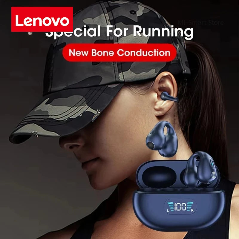 Audífonos Inalámbricos Deportivos Lenovo Q80 — Bluetooth 5.3, Anti-Sudor, Open-Ear
