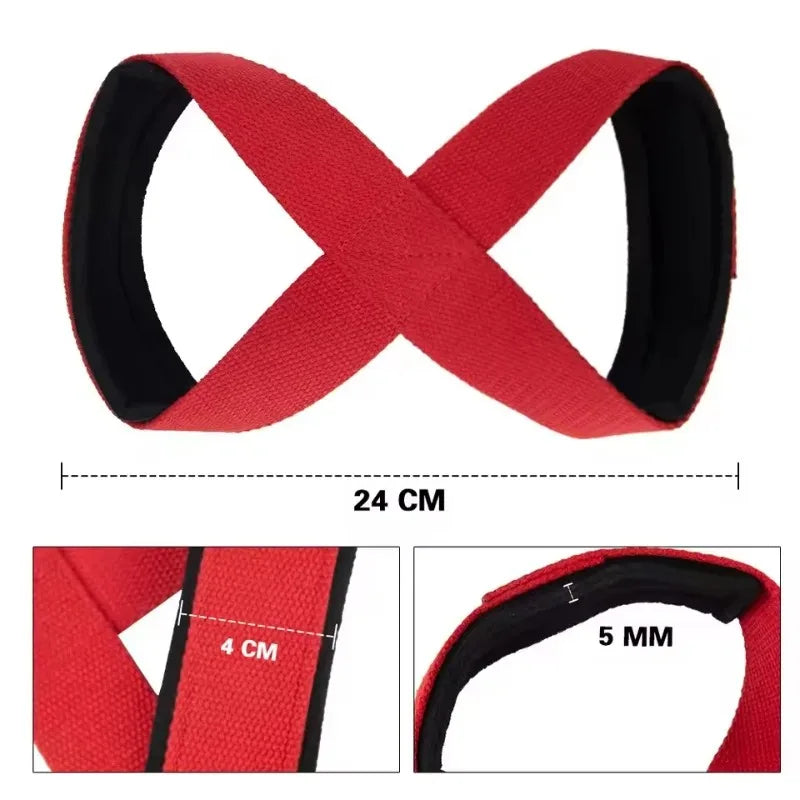 Straps Figura 8 — Correas Acolchadas para Peso Muerto y Dominadas