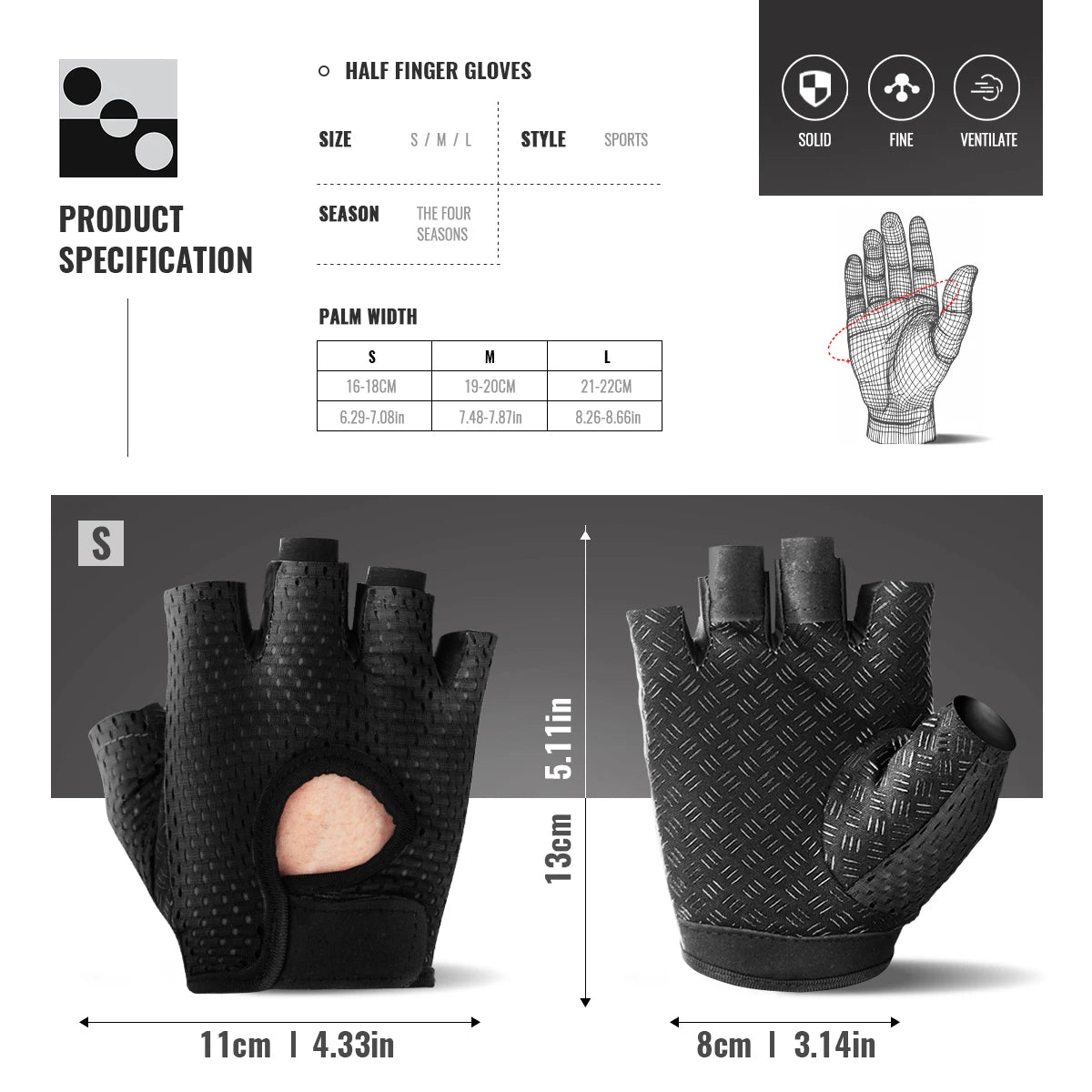 Guantes de Gimnasio para Mujer — Medio Dedo, Transpirables y Antideslizantes