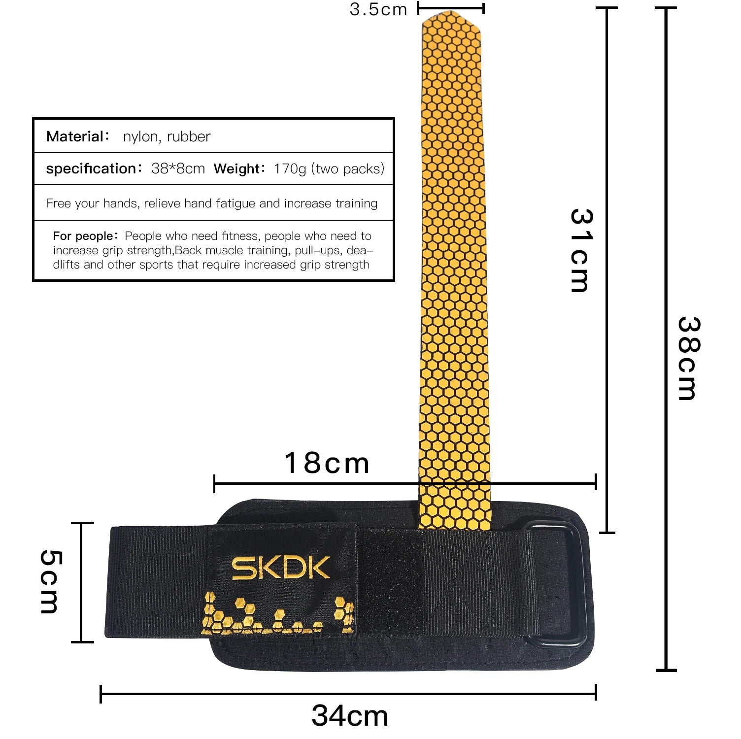 Straps de Muñeca para Levantamiento — Par Profesional