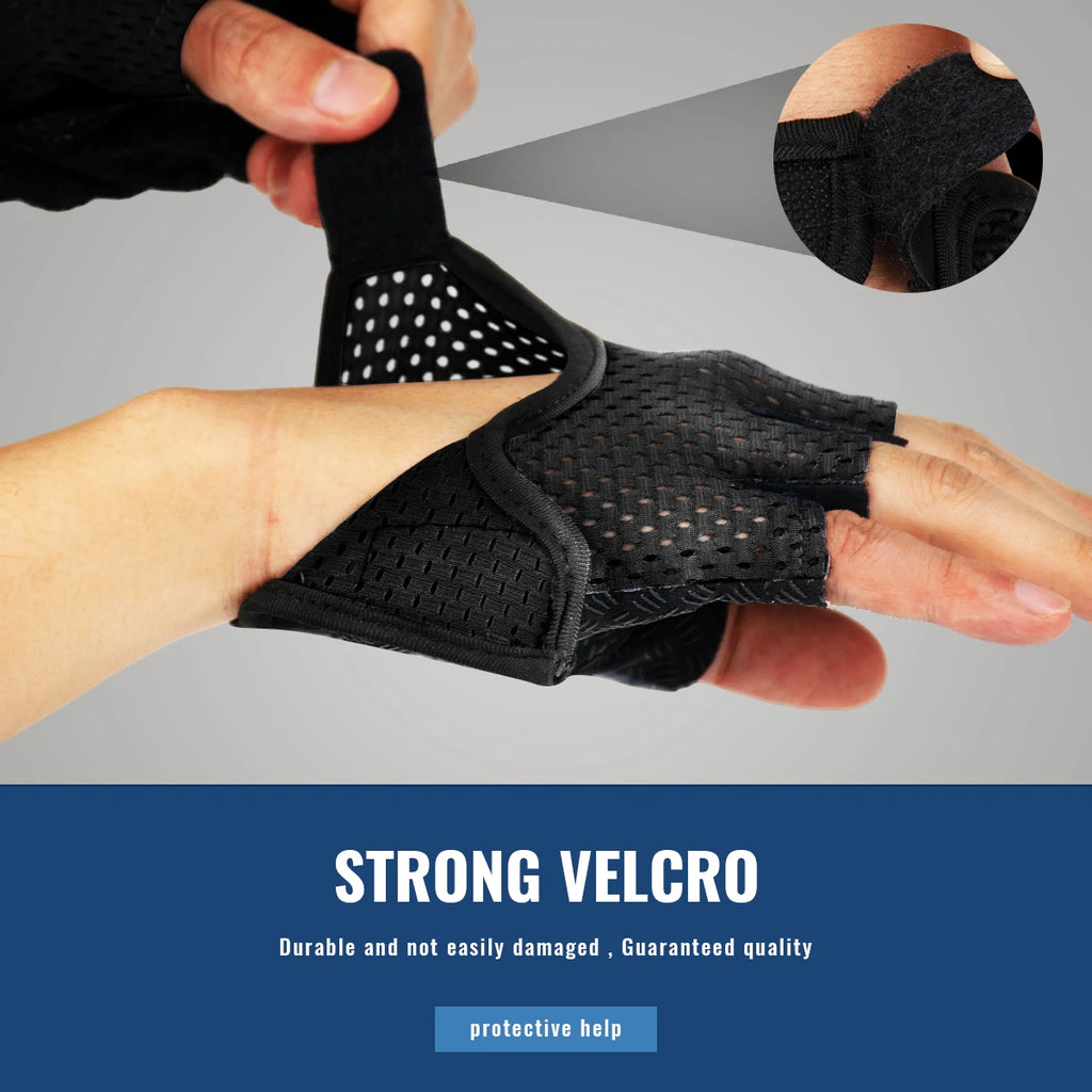 Guantes de Gimnasio para Mujer — Medio Dedo, Transpirables y Antideslizantes