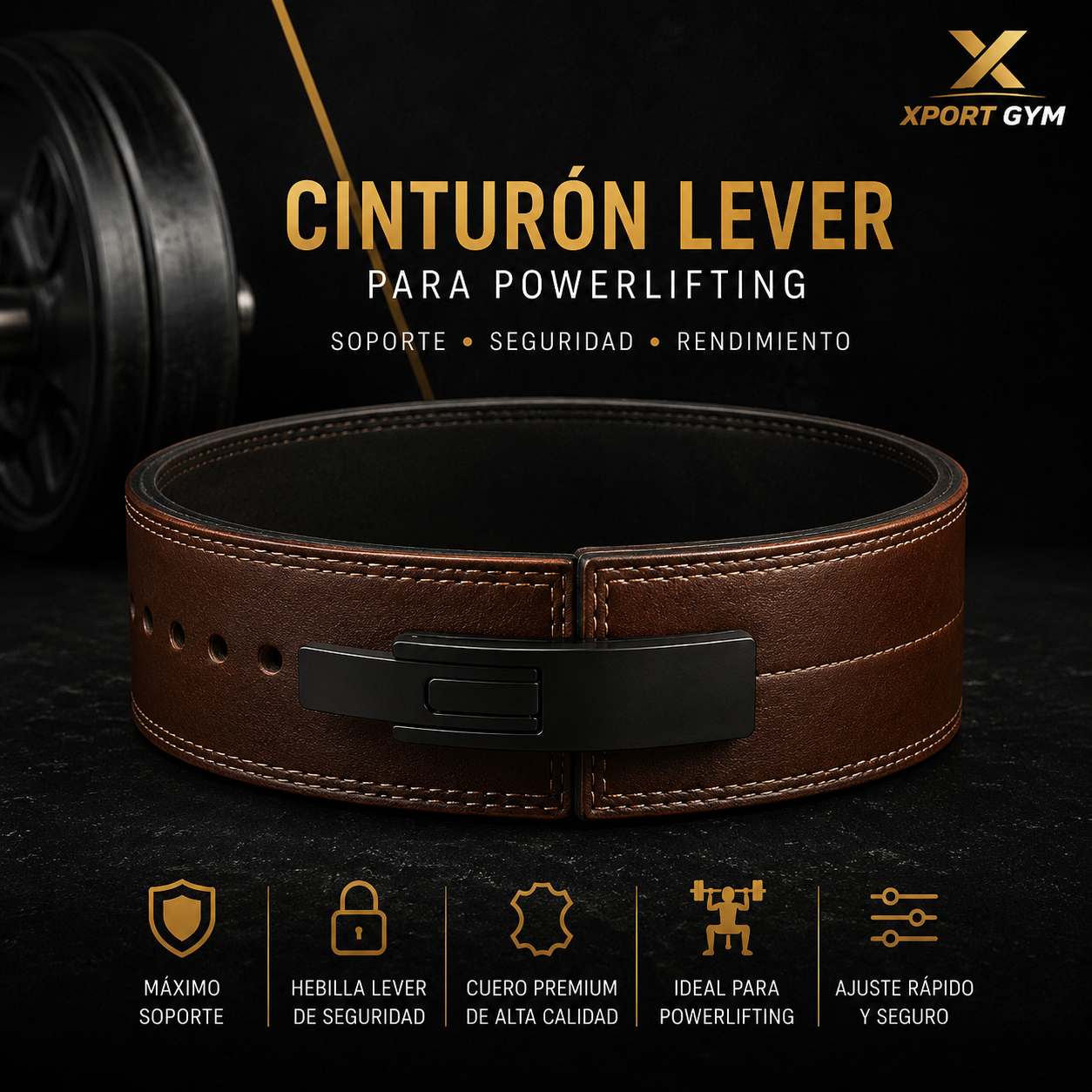 Cinturón Lever para Powerlifting | Ajuste Rápido, Máximo Soporte