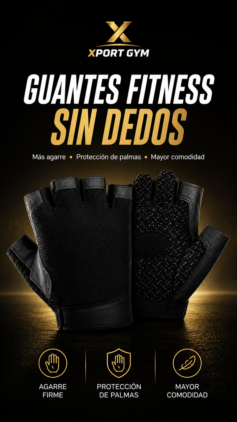 Guantes Fitness Sin Dedos | Más Agarre, Menos Dolor, Más Resultados