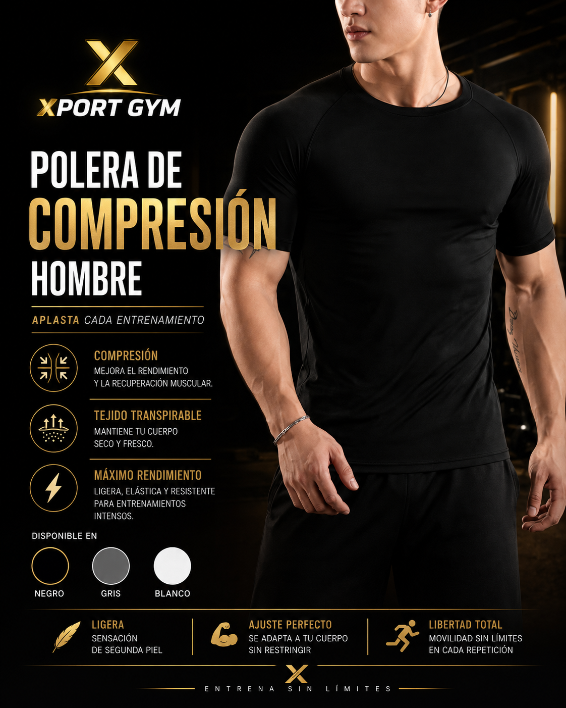 Polera de Compresión Hombre | Rinde Más, Siente Menos el Cansancio