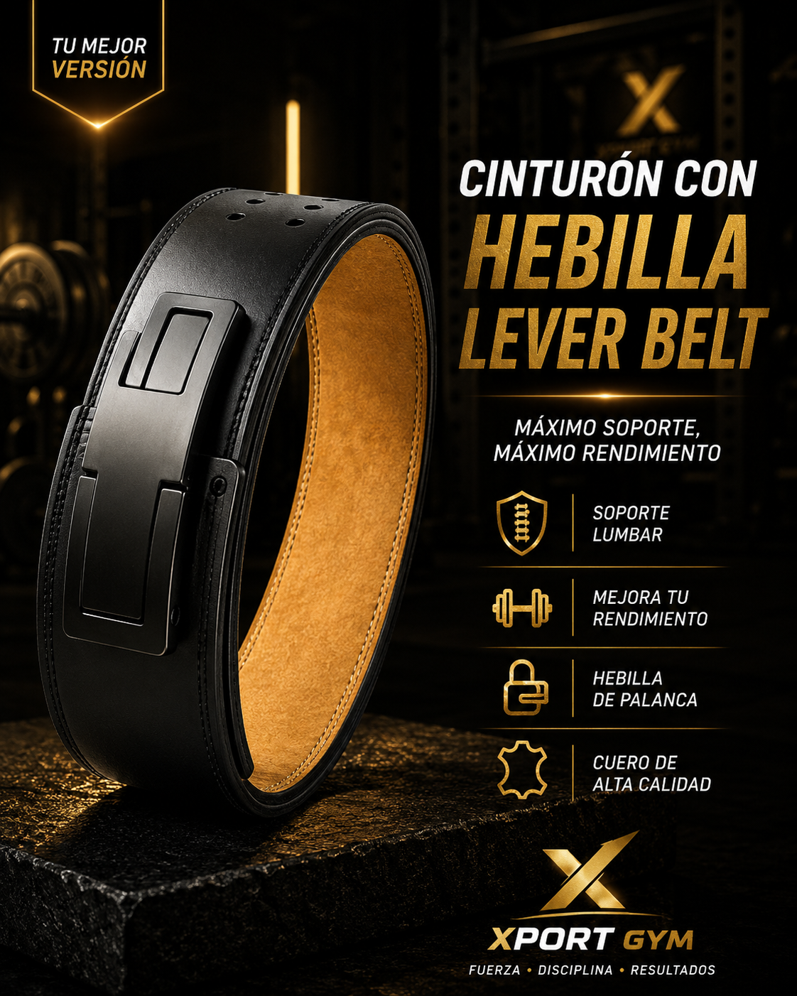 Cinturón Lever para Powerlifting | Ajuste Rápido, Máximo Soporte